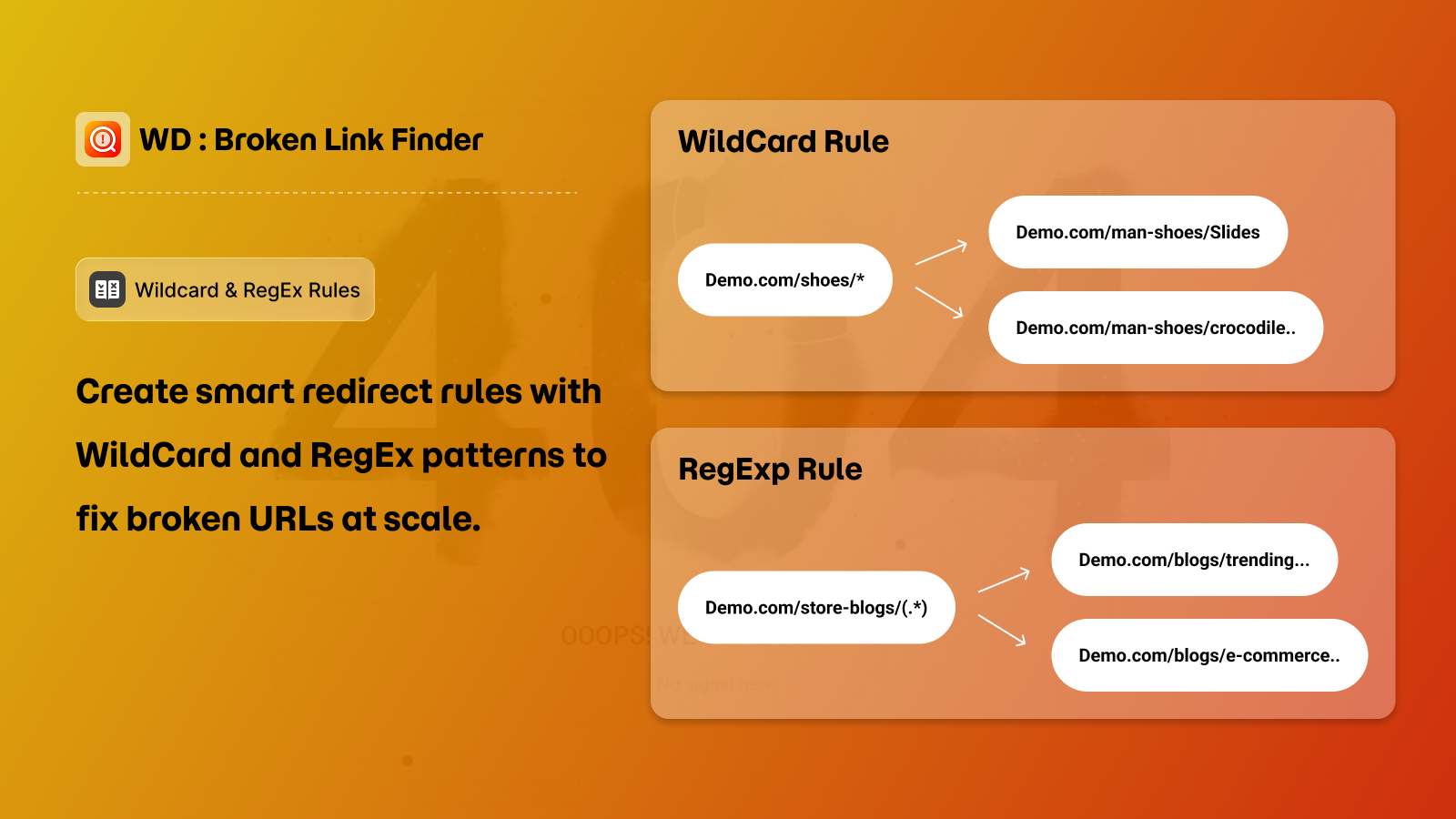 Wildcard & RegEx redirect rules